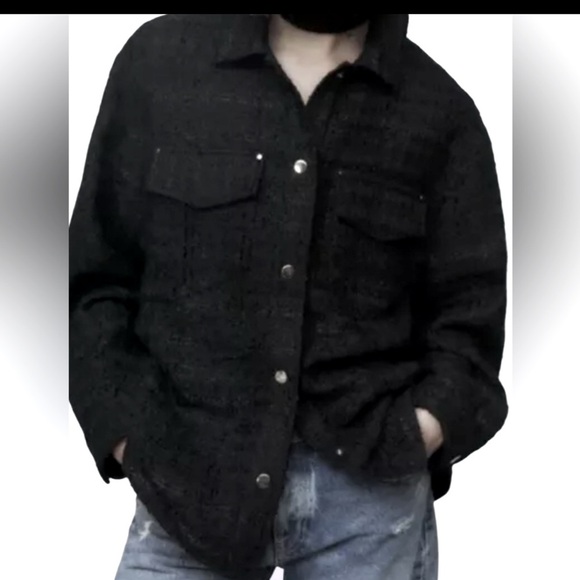 Zara TEXTURED WEAVE OVERSIZED WOOL BLEND JACKET - Picture 17 of 17